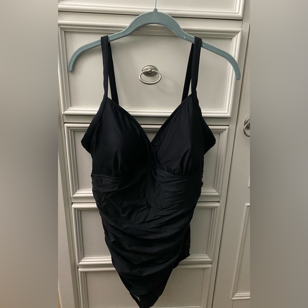 Fantasized• Black• One Piece Swimsuit• Size 20W•Adjustable Straps•Light Padding